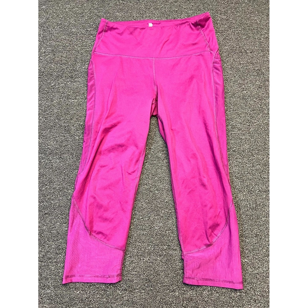 All in Motion Crop Leggings Womens Medium Pink Mid Rise Athletic Yoga Workout